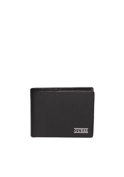 black new boston leather billfold GUESS | SMNEBR.BOSTONLEA20-BLACK